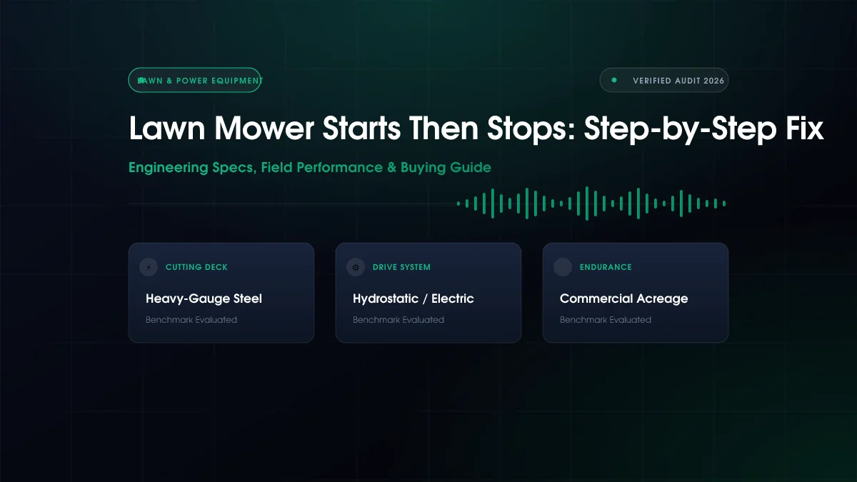 Lawn Mower Starts Then Stops: Step-by-Step Fix (2026)