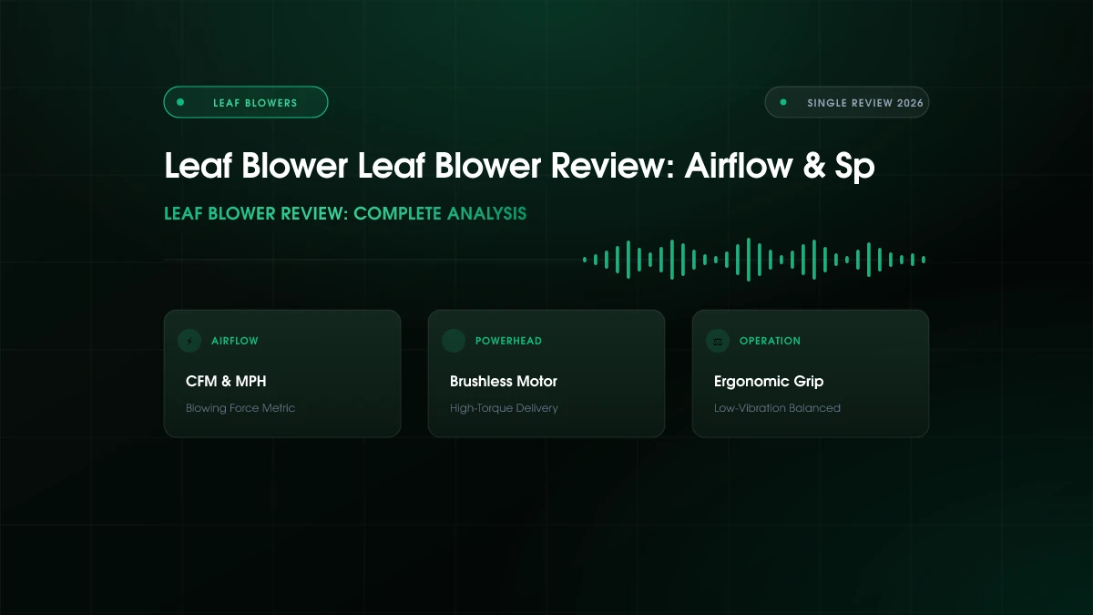 Leaf Blower Leaf Blower Review: Airflow & Specs (2026)