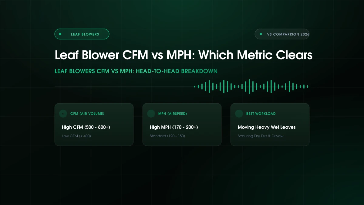 Leaf Blower CFM vs MPH: Which Metric Clears Wet Leaves? (2026)