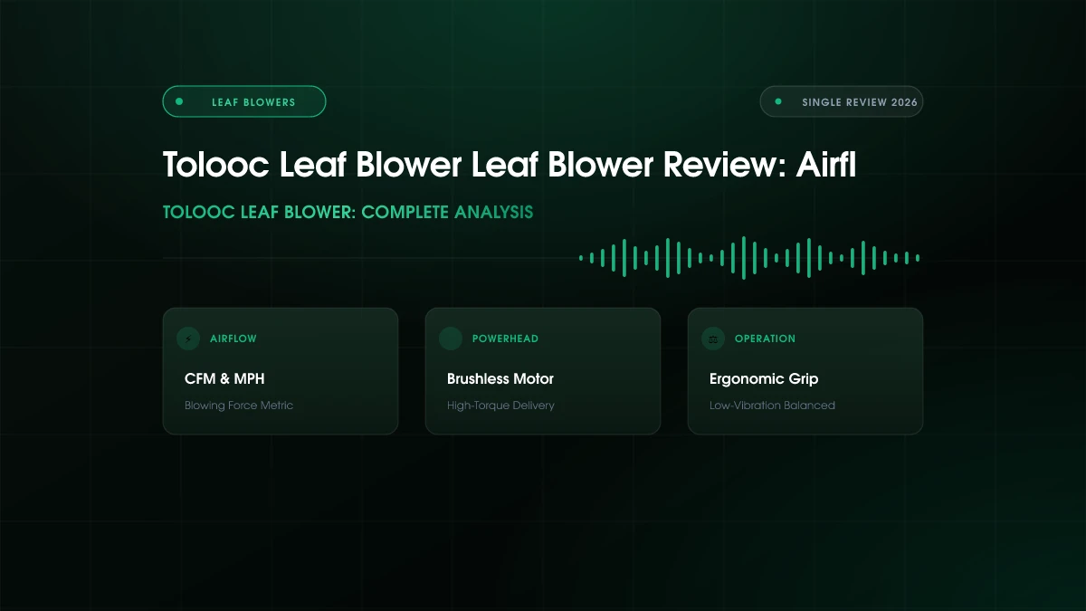 Tolooc Leaf Blower Leaf Blower Review: Airflow & Specs (2026)