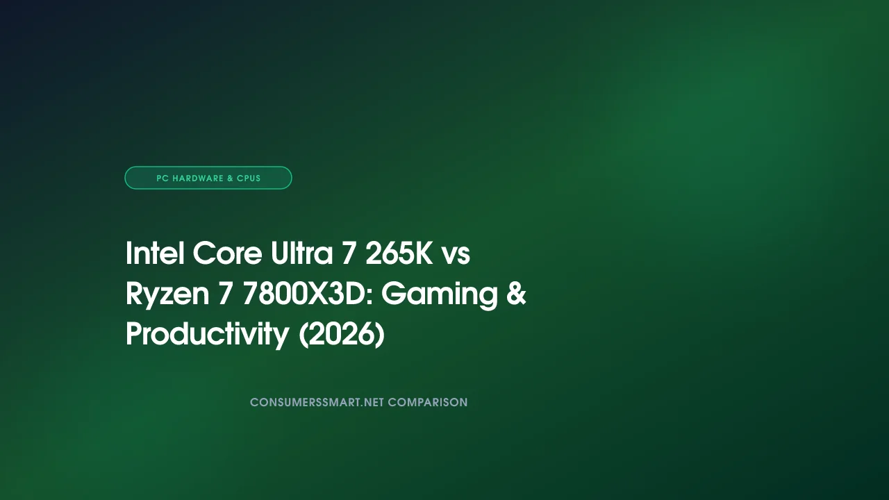 Intel Core Ultra 7 265K vs Ryzen 7 7800X3D: Gaming & Productivity (2026)