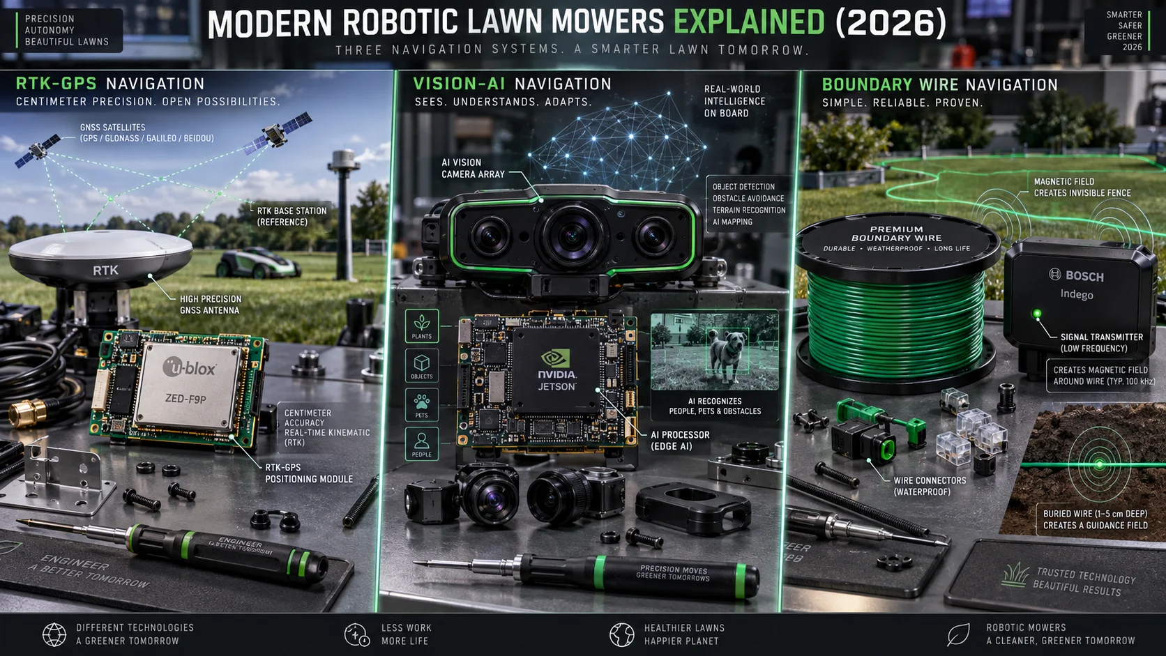 RTK-GPS vs Vision-AI vs Boundary Wire: Modern Robotic Lawn Mowers Explained (2026) Detail