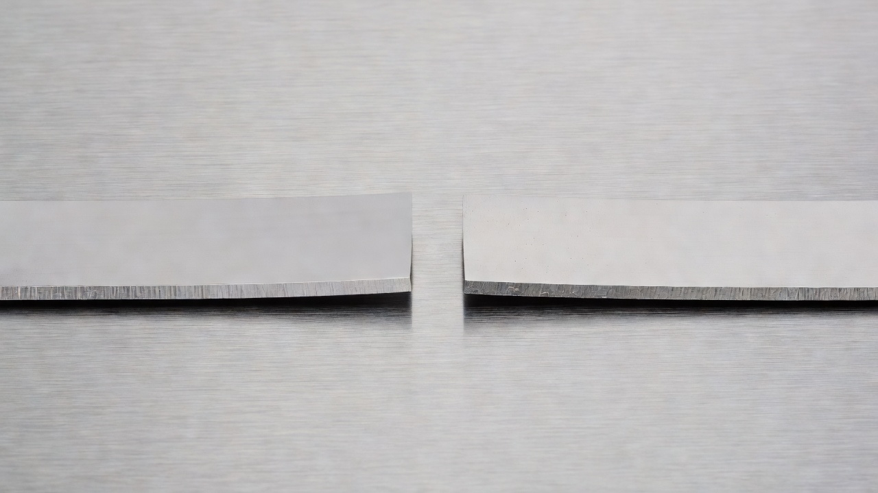 Does a New Mower Blade Need to Be Sharpened Before First Use? Two mower blades side by side showing contrasting factory edge quality between OEM and aftermarket