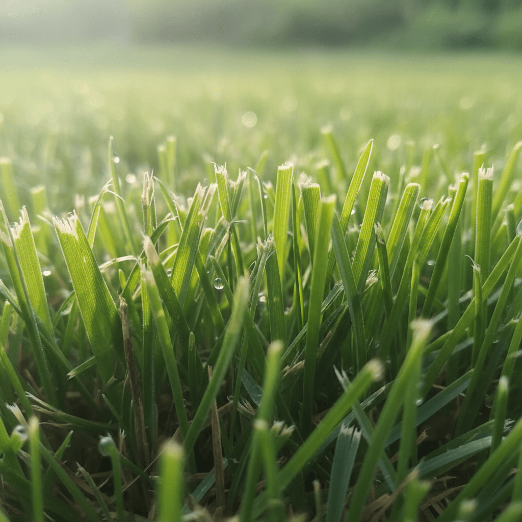 Comparison of ragged torn grass edges versus clean-cut grass tips