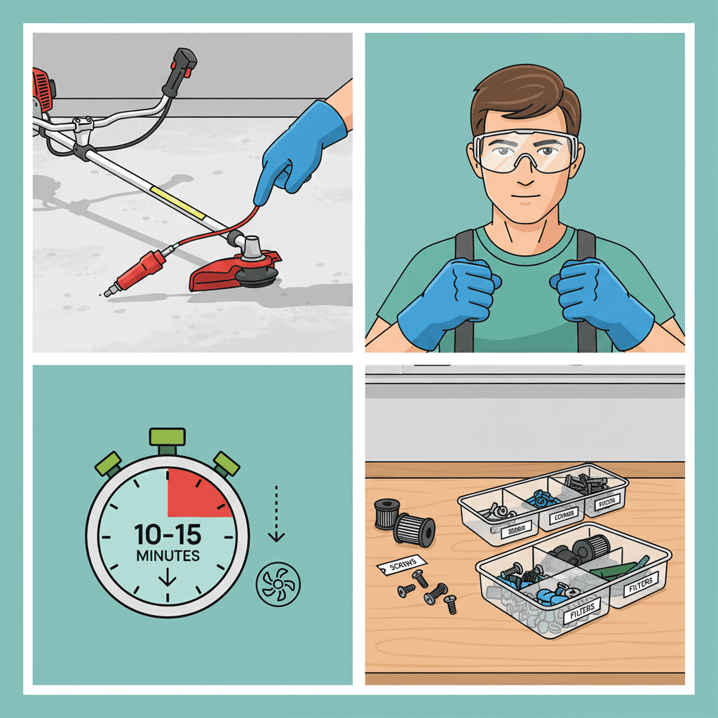 Safety precautions for weed eater maintenance