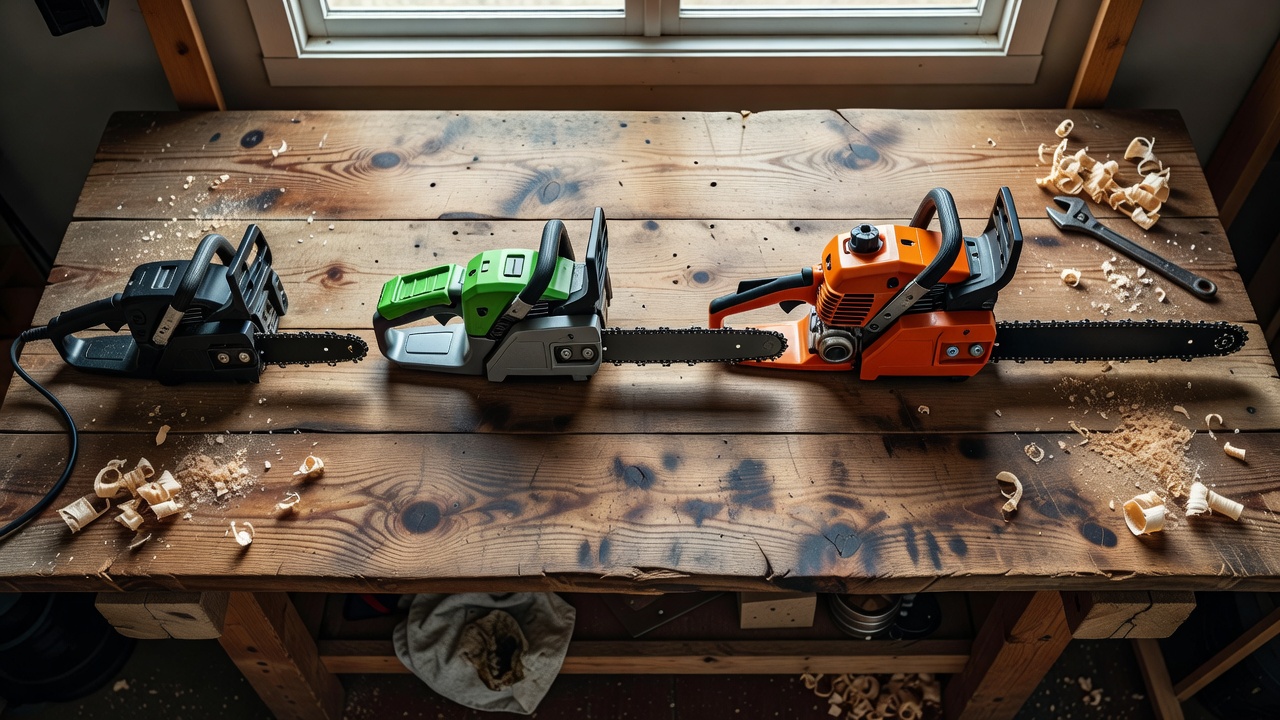 How Much Are Chainsaws? Prices by Type, Power Source & Use Case Three chainsaws arranged side by side representing entry, mid-range, and professional price tiers