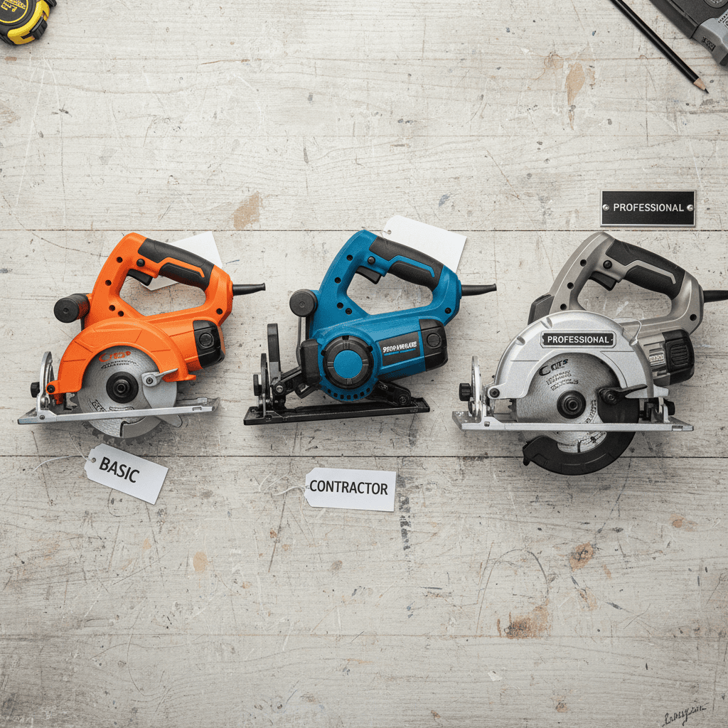 How Much Does a Skill Saw Cost? (Price Guide by Type & Quality Tier) A visual comparison of entry-level, mid-range, and professional-grade skill saws.