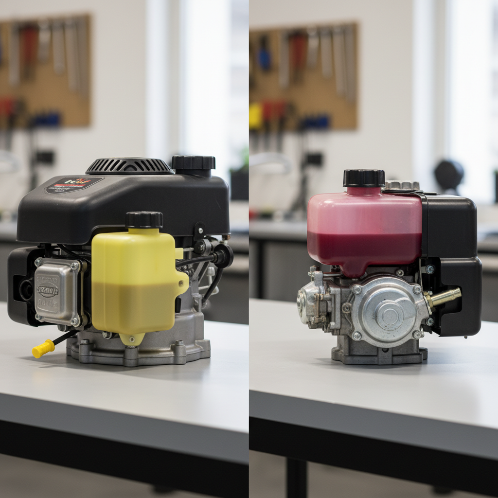 Comparison of 4-stroke and 2-stroke lawn mower engine designs