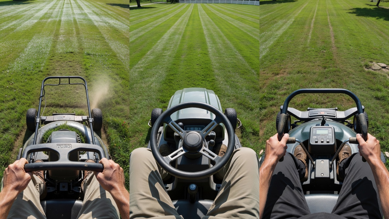 How Do You Adjust the Height on a Lawn Mower? (Walk-Behind, Riding & Zero-Turn Guide) Three lawn mower types: walk-behind, riding, and zero-turn