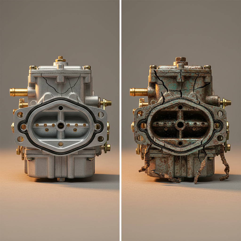 How Do You Change a Carburetor on a Lawn Mower? (Step-by-Step Guide) Before-and-after comparison of a functional carburetor versus a damaged one requiring replacement