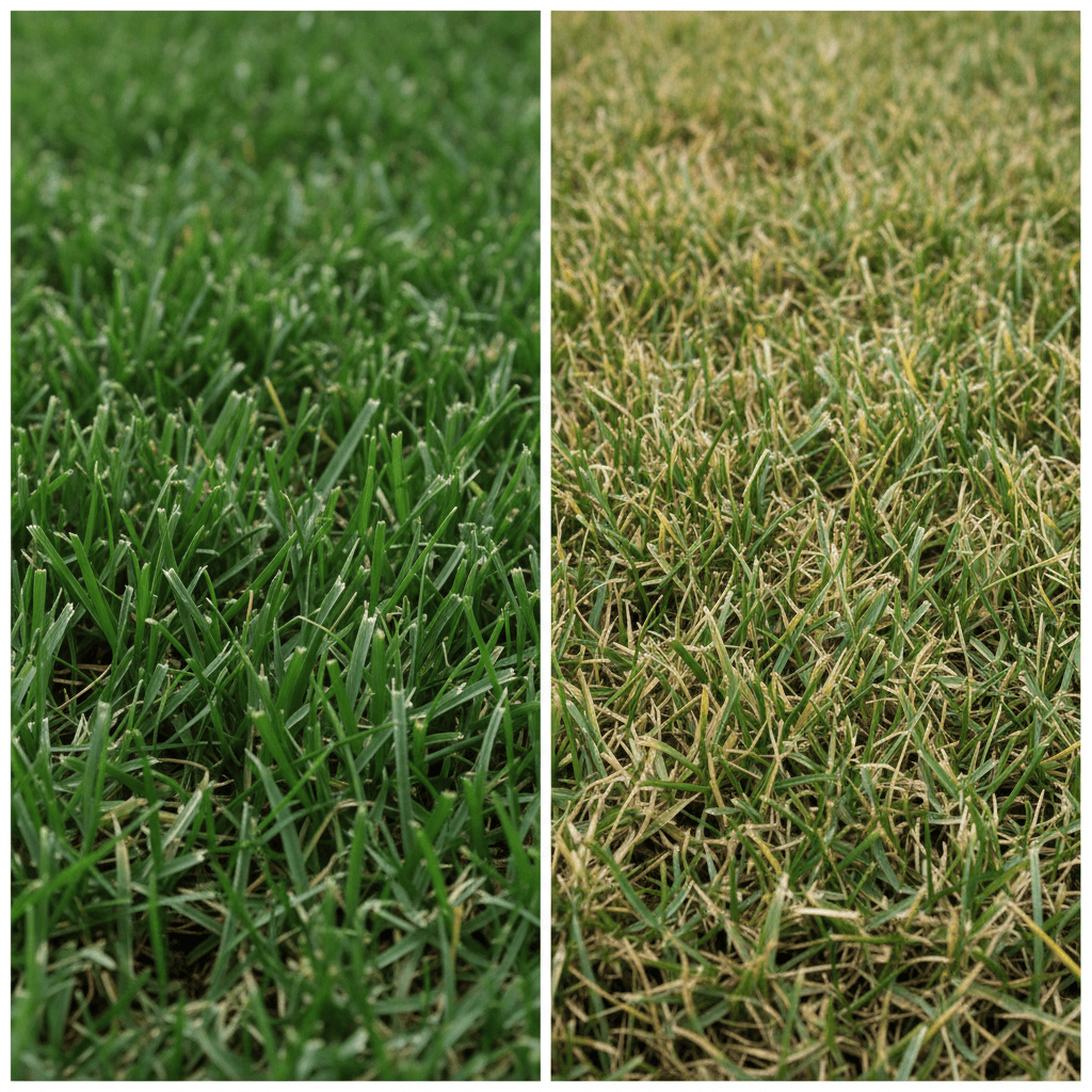 How Do You Change Blades on a Push Mower? (Step-by-Step Safety Guide) Comparison of healthy cut grass versus torn grass damaged by dull mower blades