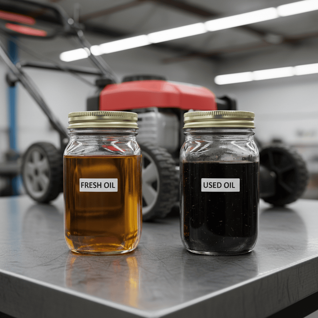 Comparison of clean new oil versus dirty used oil