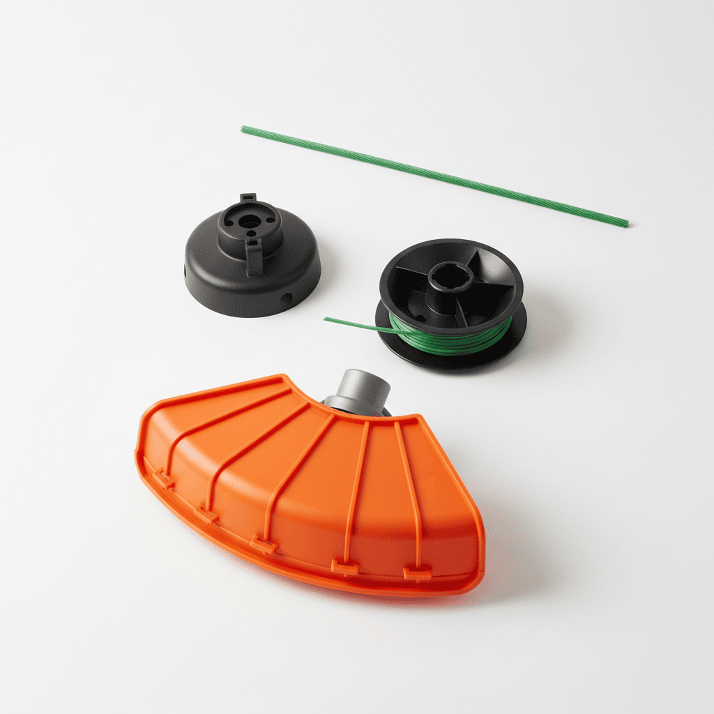 How to Change the Line on a Weed Wacker: A Step-by-Step Guide Disassembled weed wacker trimmer head components