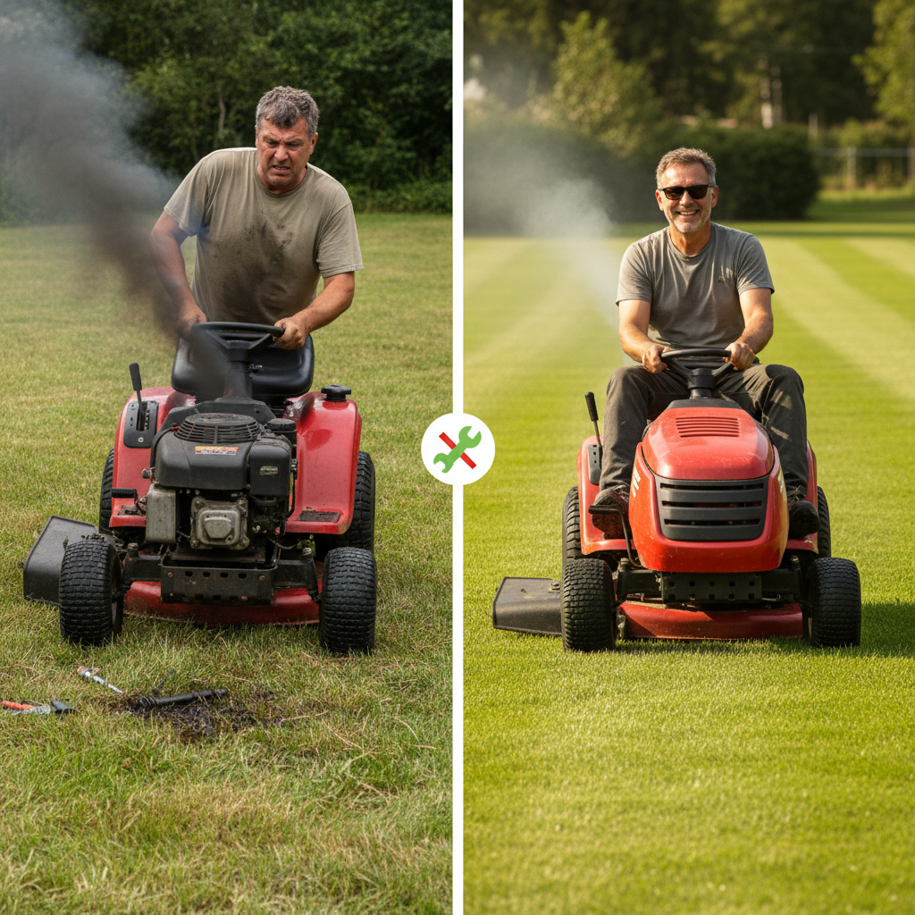How Do You Clean a Carburetor on a Riding Lawn Mower? (Step-by-Step Guide) Before and after comparison of riding mower performance issues caused by carburetor problems