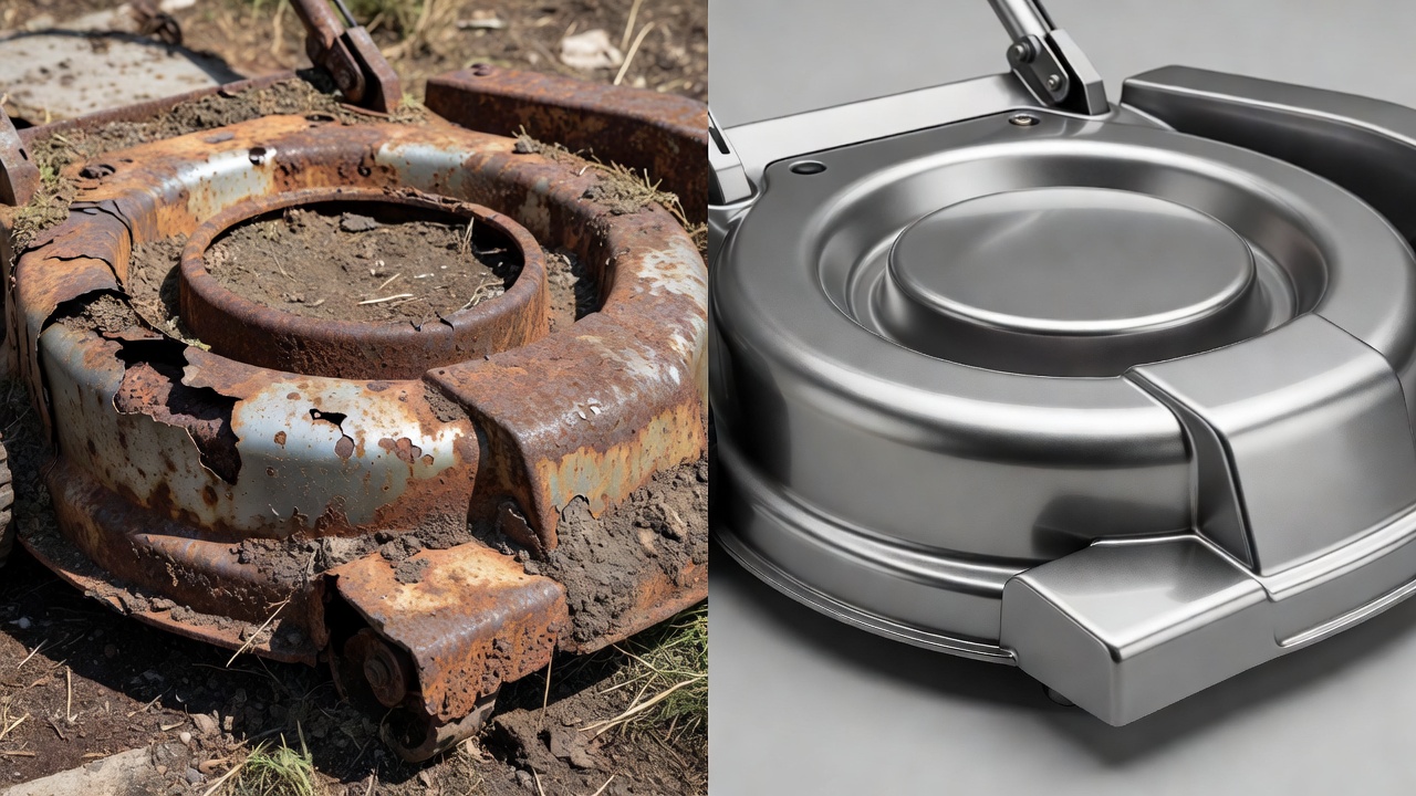 Before and after comparison of neglected versus well-maintained mower decks
