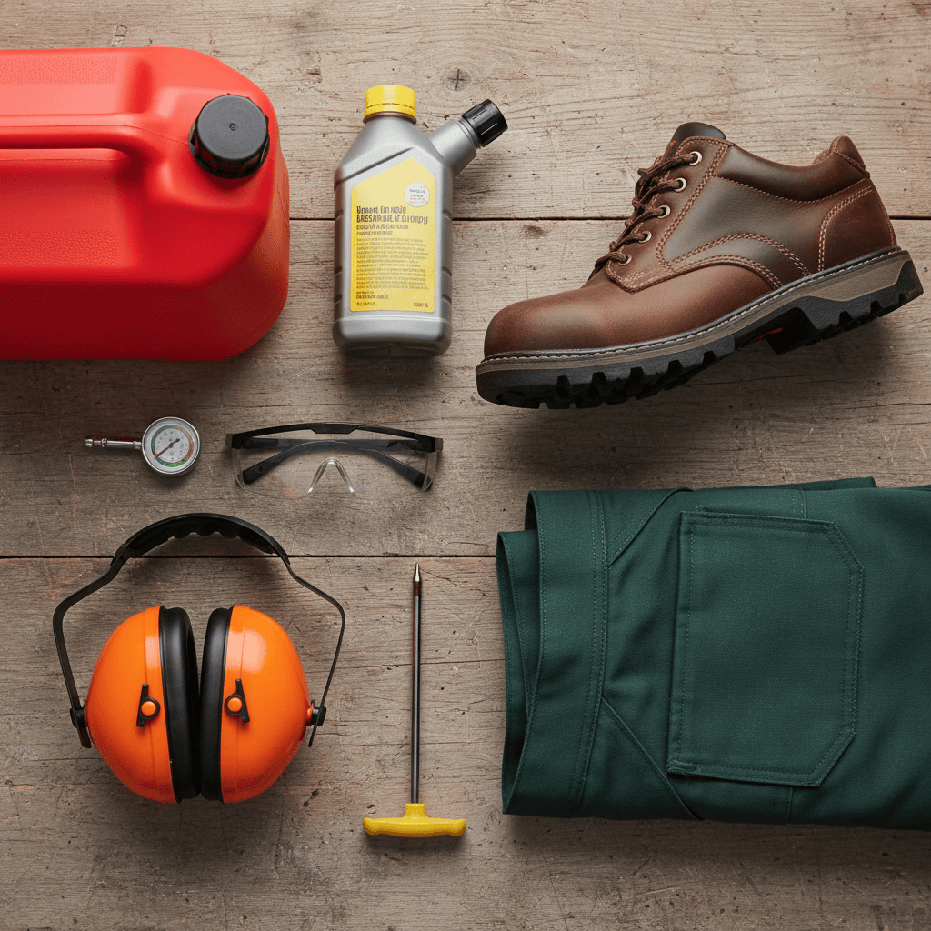 Safety equipment and maintenance supplies for pre-mowing inspection