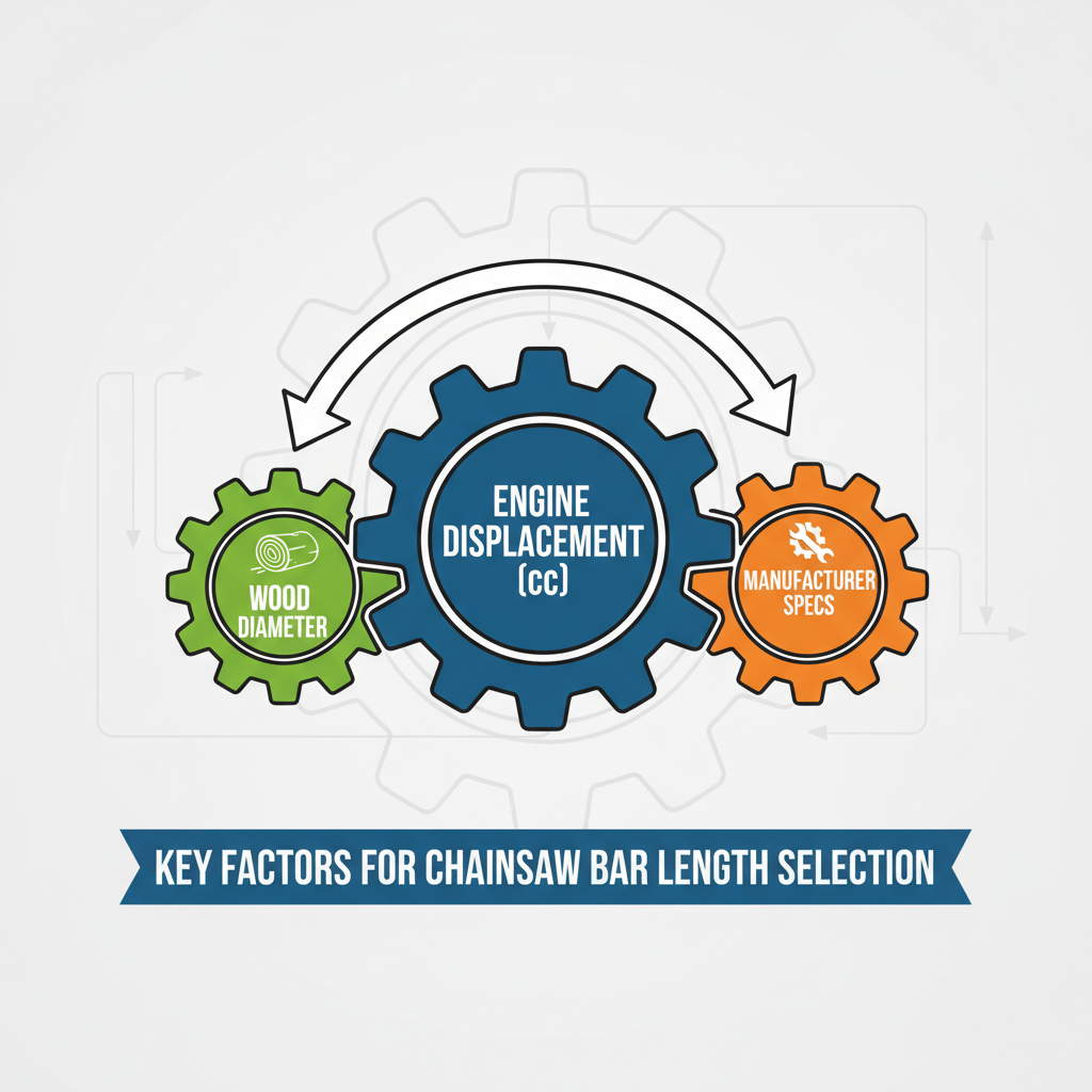 How Do I Determine the Right Chainsaw Bar Length for My Needs? Illustration of the three core factors for chainsaw bar length selection