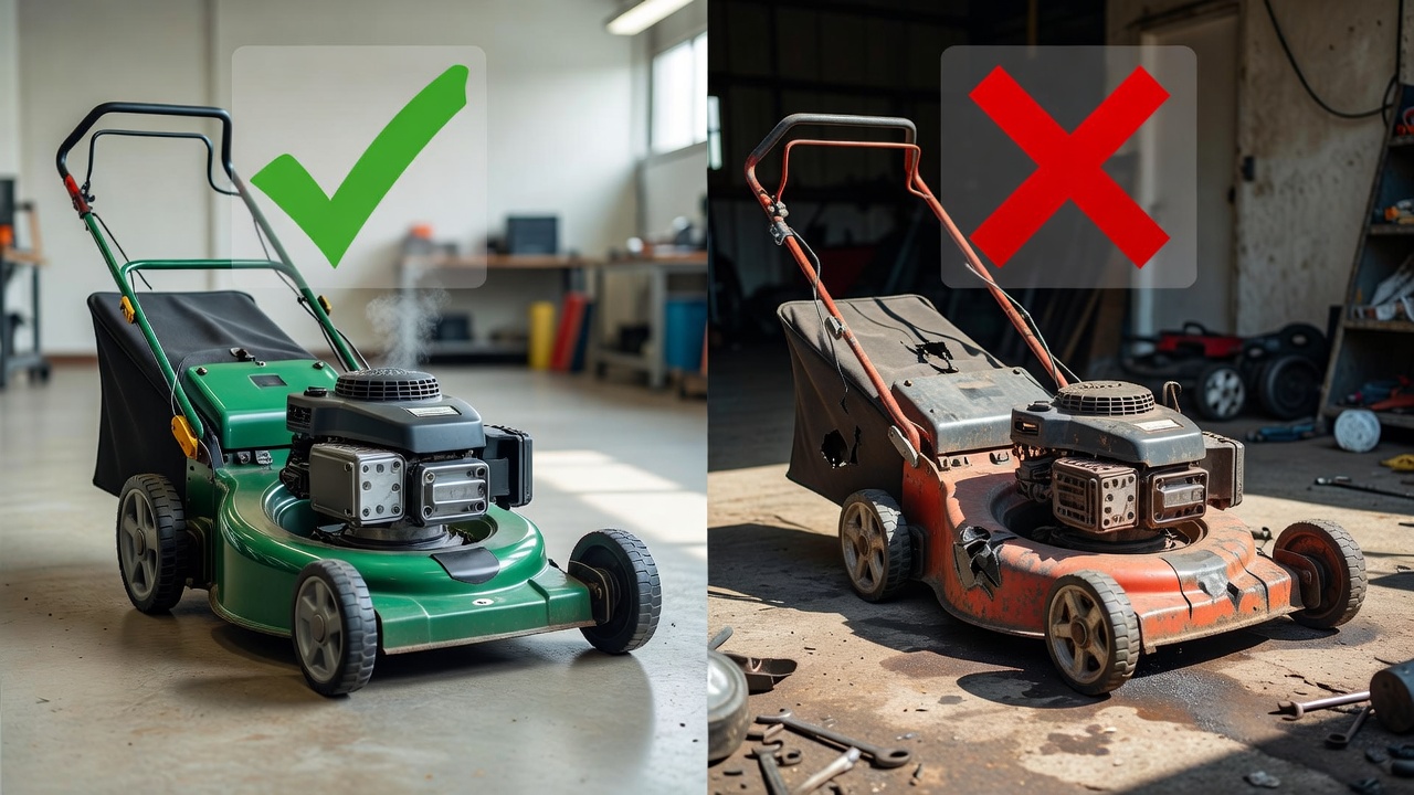 Functional versus non-functional lawn mower condition assessment