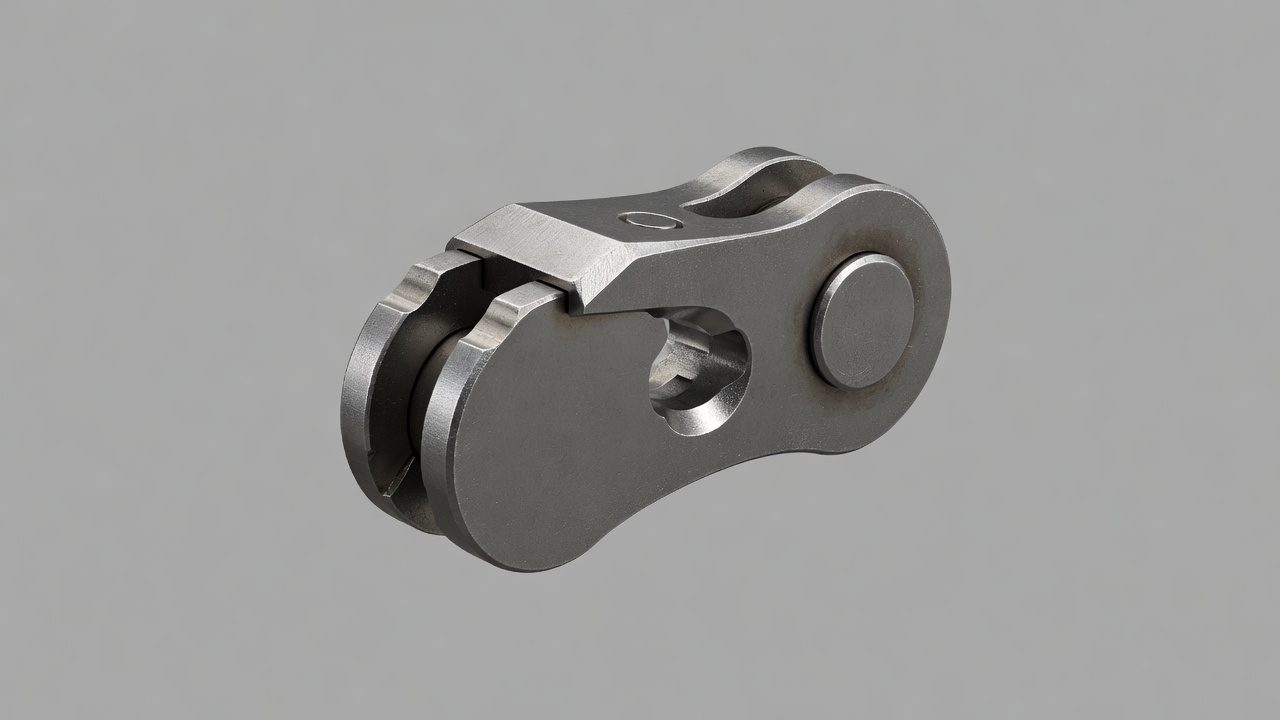 Close-up view of a single chainsaw cutting tooth showing the top plate, side plate, and depth gauge.