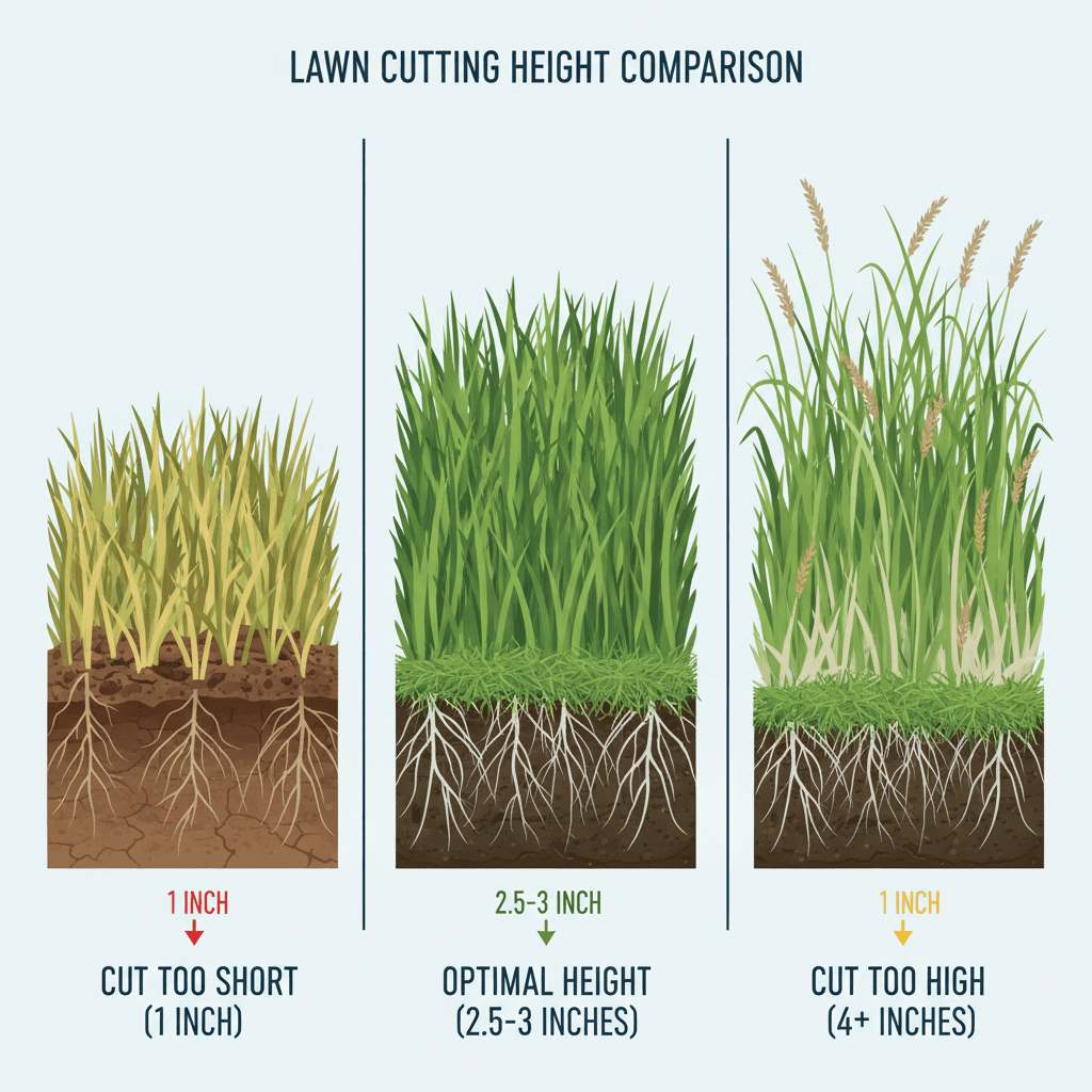Comparison of grass cutting heights and effects