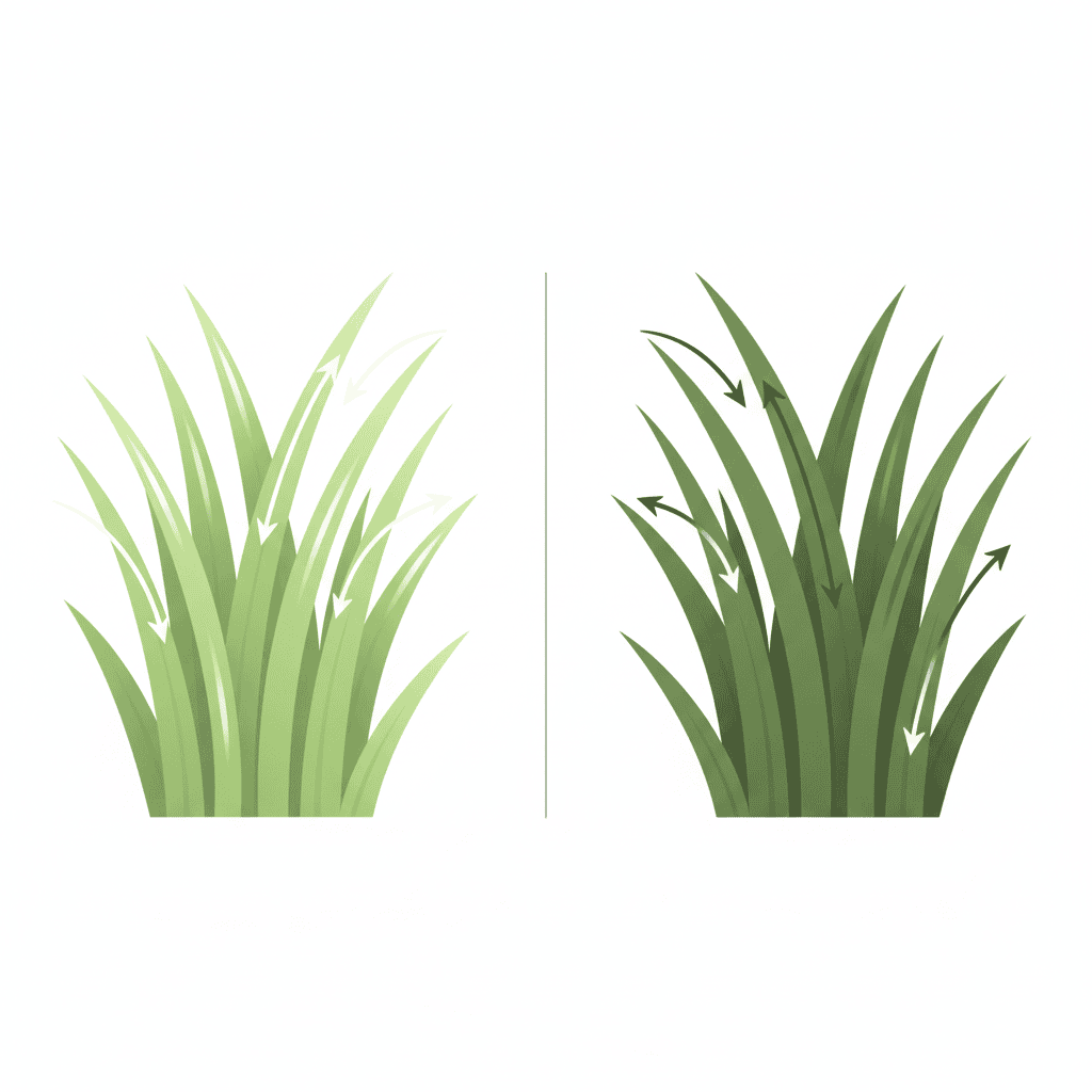 How to Mow Stripes in Your Lawn: A Step-by-Step Guide Illustration showing how grass blade direction creates light and dark stripes through light reflection