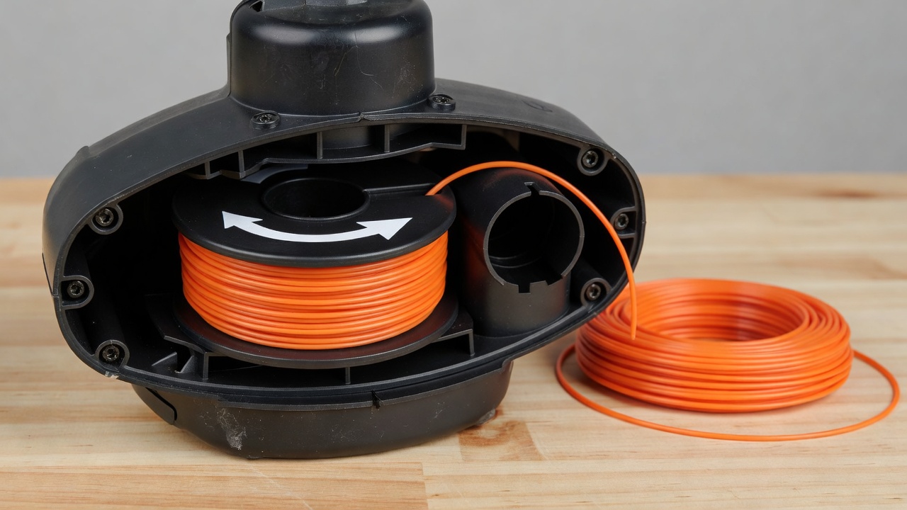 How Do You Put String on a Weed Trimmer? (Step-by-Step Guide for Every Head Type) Internal view of a bump-feed weed trimmer head with the spool cap removed.