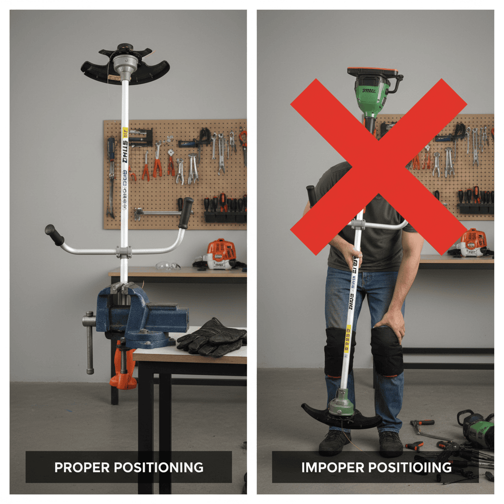 How Do You Remove a Stihl Trimmer Head? (Step-by-Step Guide) Proper vs improper trimmer positioning for safe head removal