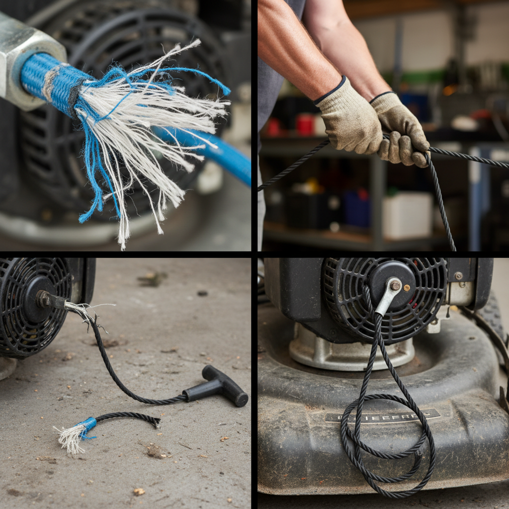 Signs of worn starter cord damage