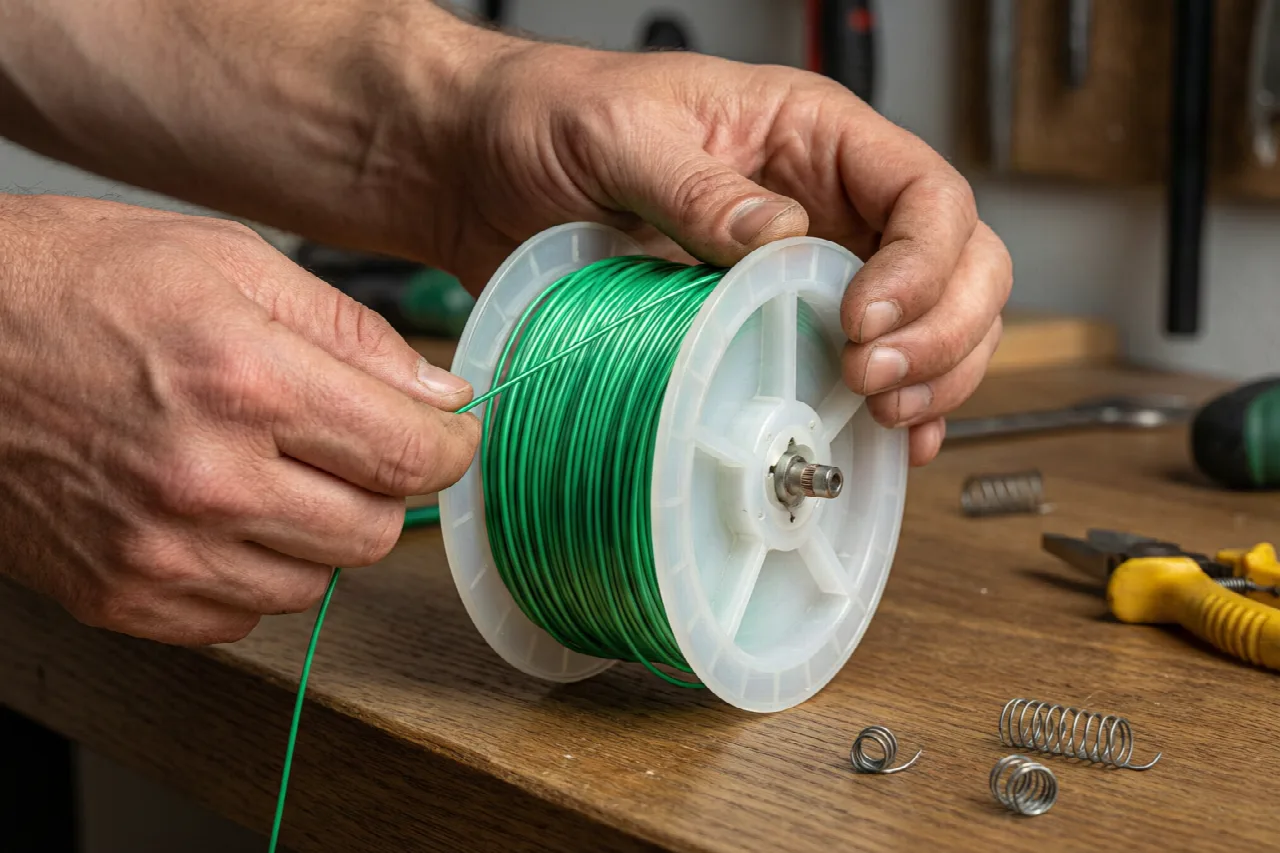 Winding trimmer line onto a spool
