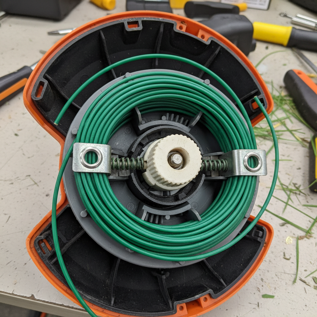 Understanding the Restringing Process Internal spool mechanism of a bump-feed trimmer head