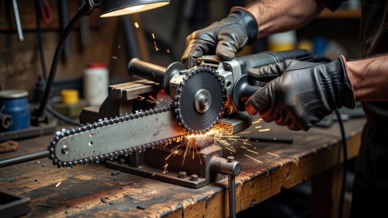 How to Sharpen a Chainsaw With a Grinder