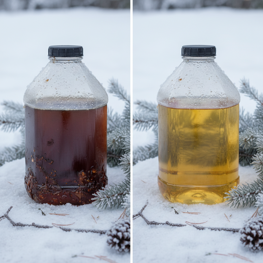 Comparison of stale oxidized fuel versus fresh gasoline
