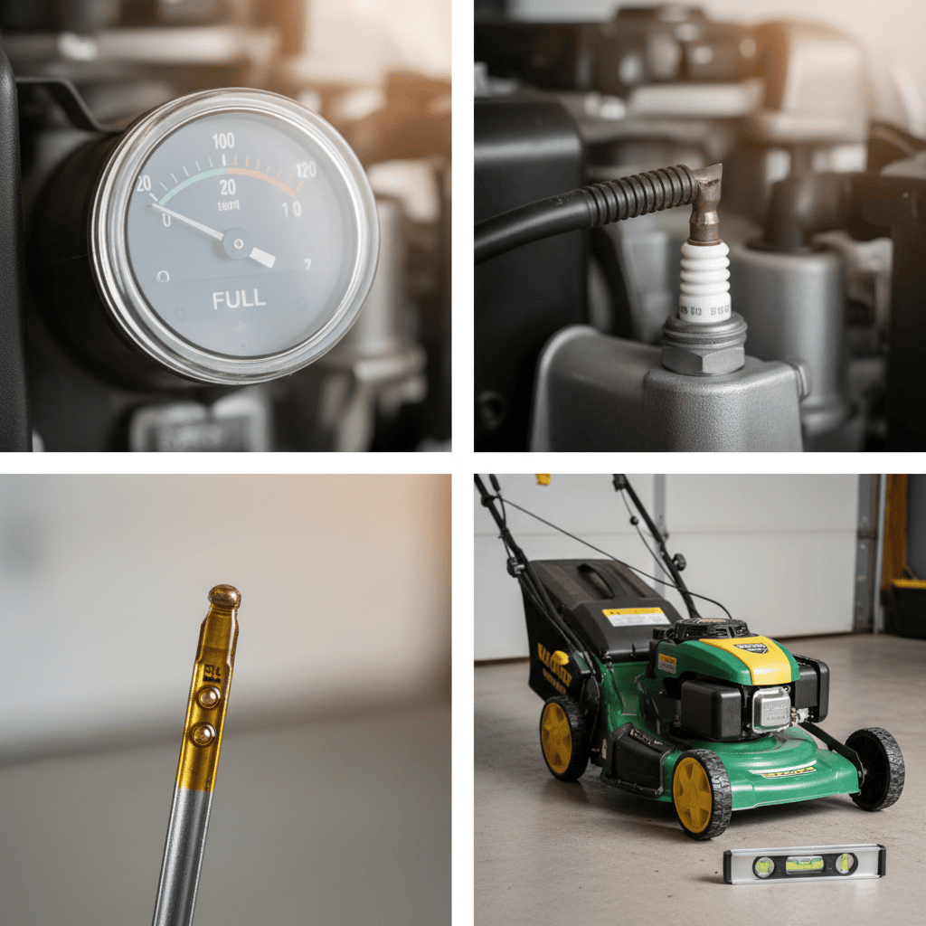 Pre-Start Safety Checks Visual checklist of four essential pre-start safety inspection points for Toro mowers