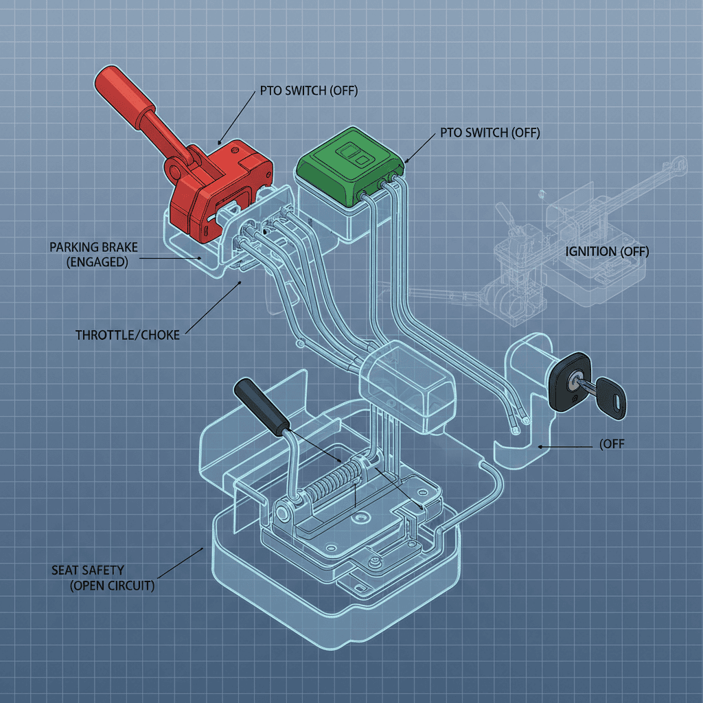 How to Start a Toro Zero Turn Lawn Mower: Step-by-Step Guide Diagram of Toro mower safety interlock components