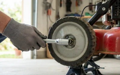 How to Take a Lawn Mower Tire Off