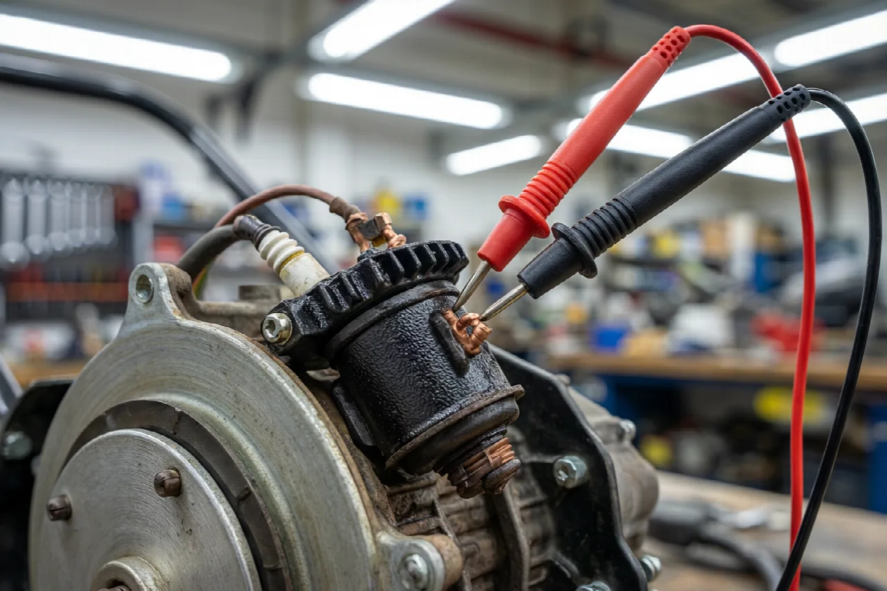 Measuring secondary winding resistance of a lawn mower ignition coil