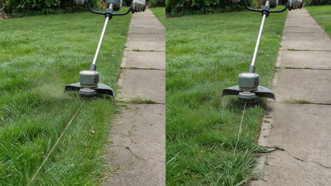 How Do You Use a String Trimmer as an Edger? (Step-by-Step Guide) Comparison of a string trimmer held horizontally for trimming and vertically for edging