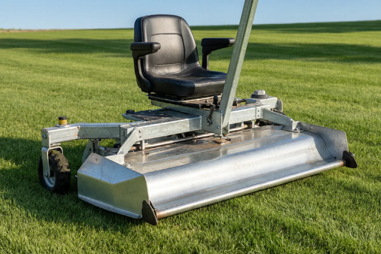 Is Cub Cadet Good Lawn Mower? Sturdy steel-framed riding mower with wide cutting deck on a sunny lawn