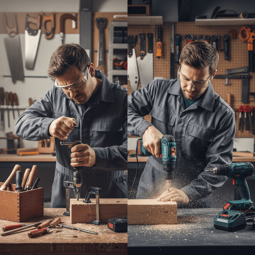 Manual drill versus power drill comparison