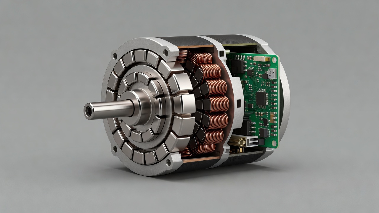 What Is a Brushless Chainsaw? Understanding the Technology and Benefits Cutaway view of a brushless motor showing internal magnets, windings, and electronic controller components.