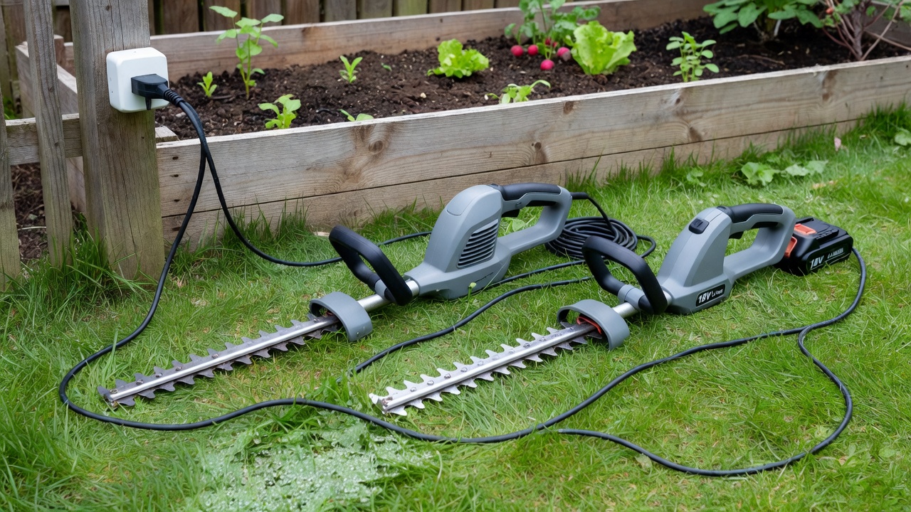 What Is the Best Electric String Trimmer? How to Choose the Right One for Your Yard Corded and cordless electric string trimmers placed side by side on grass