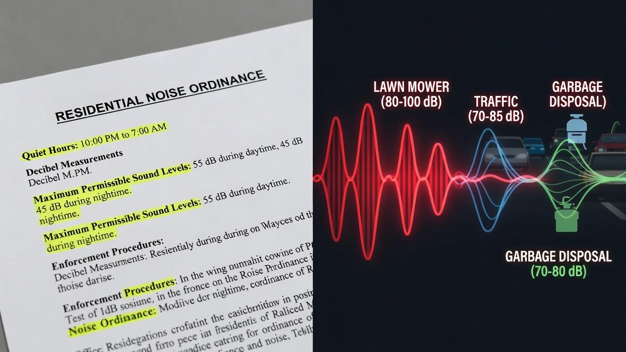 Comparison of noise ordinance regulations and lawn mower decibel levels