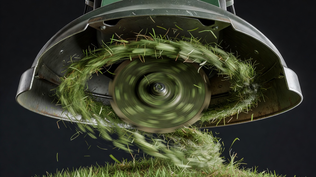 What Is a Mulching Lawn Mower? (How It Works & Why Your Lawn Benefits) Cross-section view beneath a mulching mower deck showing clippings recirculating in a sealed airflow chamber