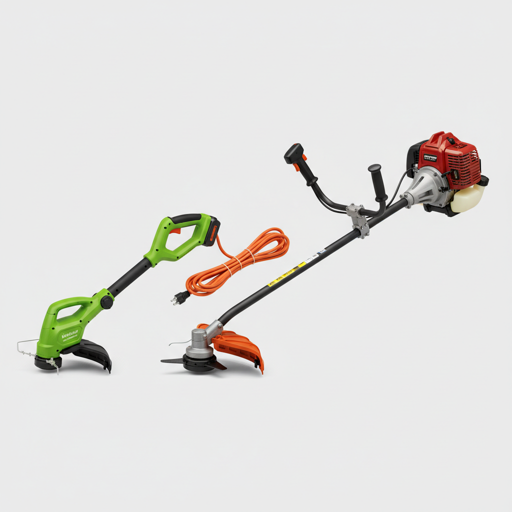 What Is the Best Weed Eater for Your Yard? (Buyer's Guide & Comparison) Side-by-side comparison of three weed eater types showing their relative size and design differences.