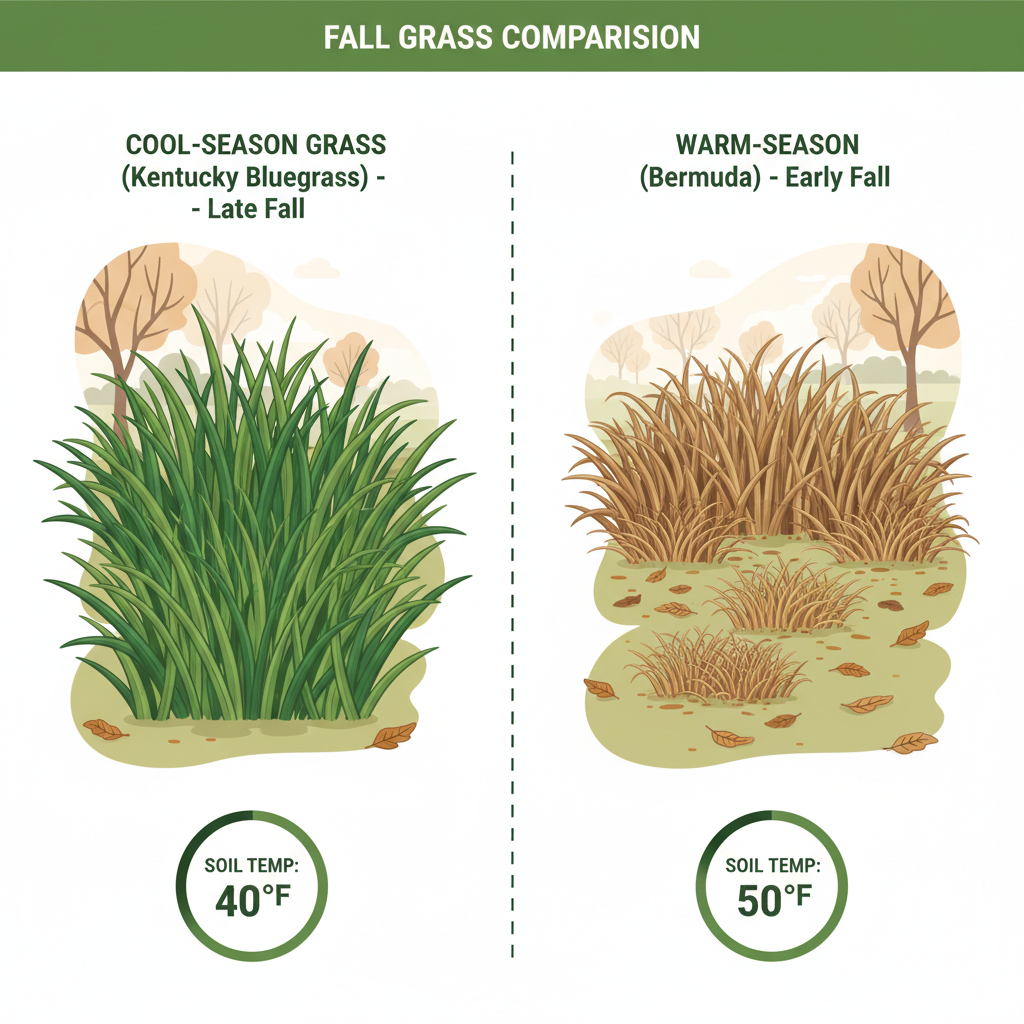 Comparison of cool-season and warm-season grass dormancy patterns with soil temperature indicators