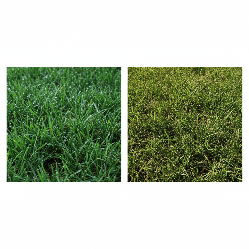 When Should You Stop Mowing the Lawn? A Complete Guide by Grass Type and Climate Close-up comparison of cool-season versus warm-season grass blade texture and color