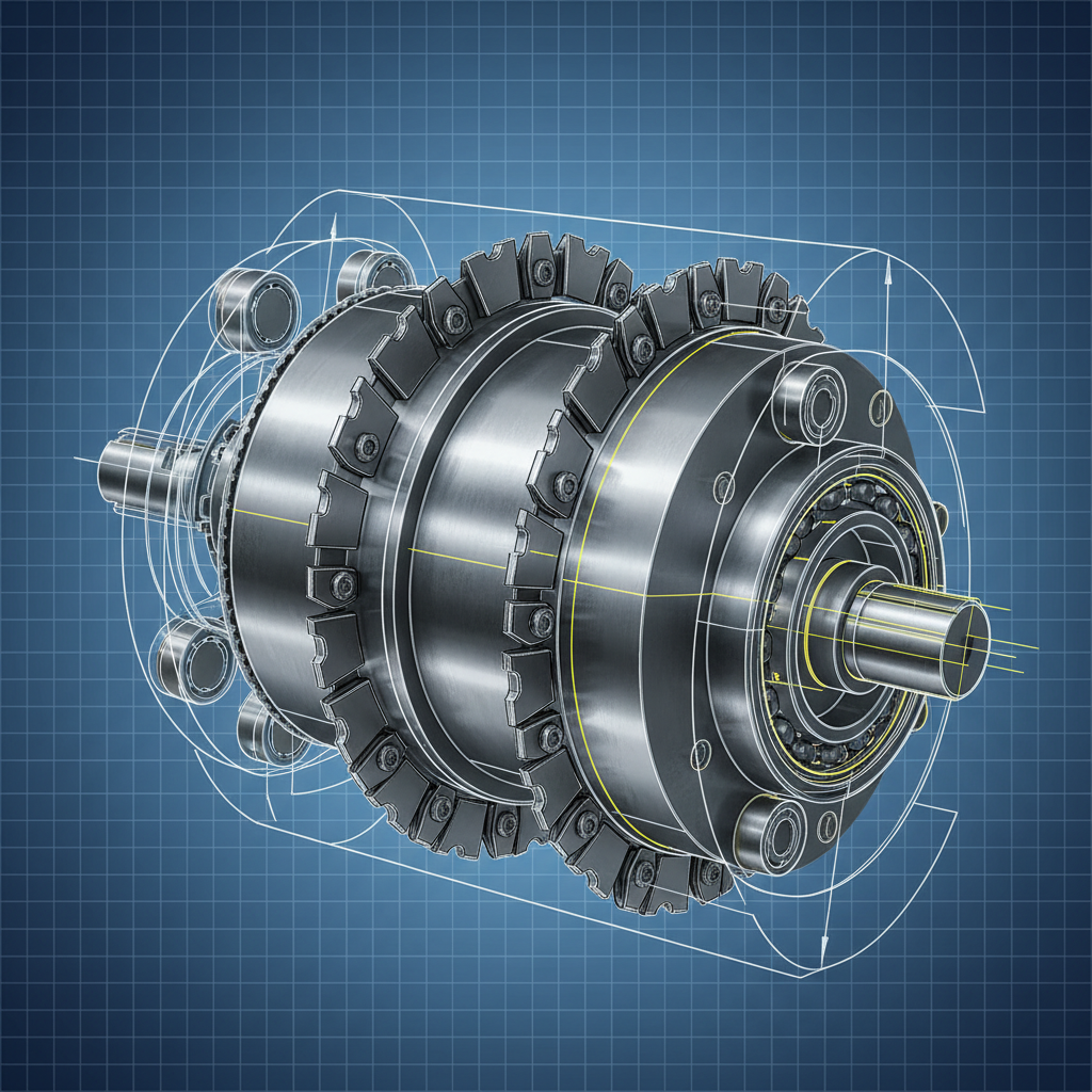 Detailed view of the rotating cylindrical blade mechanism from the first lawn mower