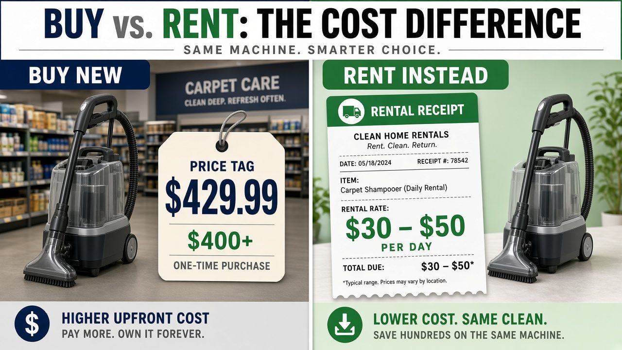 Understanding Carpet Shampooer Rentals Cost comparison between purchasing and renting a carpet shampooer